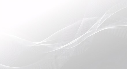 A sophisticated, modern abstract background featuring flowing, wave-like lines composed of delicate, translucent white grid patterns on a light gray backdrop