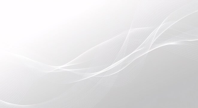 A sophisticated, modern abstract background featuring flowing, wave-like lines composed of delicate, translucent white grid patterns on a light gray backdrop