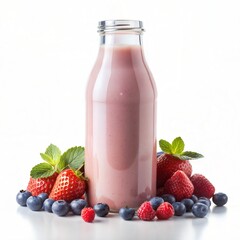 Tasty Regular Yogurt Smooth Isolated on White Background for Healthy Snacks and Desserts