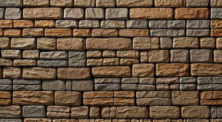 Obraz premium Rustic Stacked Stone Wall Texture Background