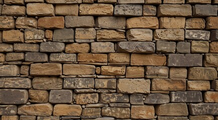 Obraz premium Rustic Brown and Gray Stone Wall Texture Background