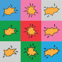 jagged edged speech bubble, edited colorful background perfect for comic book dialogue or graphic design projects