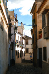 City architecture details. An old city surrounded by nature. Historic Spanish town