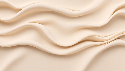 Obraz premium A close-up photograph of cream-colored fabric with a wavy texture.
