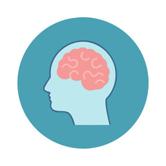 Human head with brain illustration representing thinking