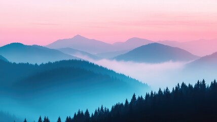 Fototapeta premium Atmospheric gradient mist with soft color blending creating a dreamy effect