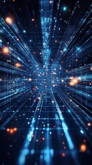 Obraz premium Abstract technology space: Lines of light network connectivity and futuristic design