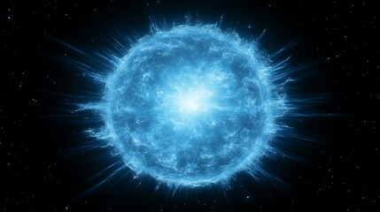 Obraz premium Celestial Body Energy Burst Glowing Brightly