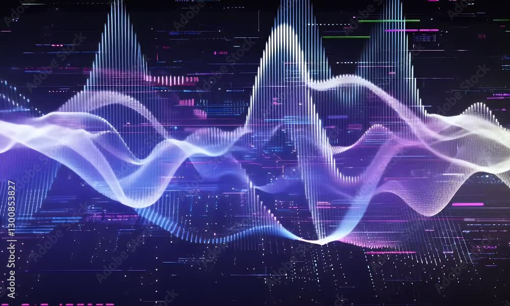 Poster abstract data visualization waves