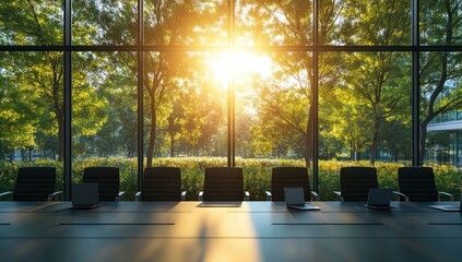 Sunlit Conference Room with a Stunning View