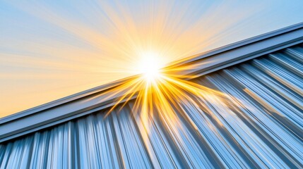 Sunrise Light on Gray Metal Roof