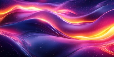 Obraz premium Stunning Abstract Waves of Color: A Mesmerizing Display of Light and Motion in a Digital Landscape
