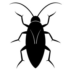 cockroach silhouette vector icon white background 