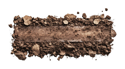 Soil texture background for gardening projects, landscaping designs, and agricultural use in natural brown tones, cut out