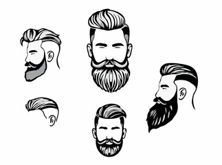 Contemporary Men's Hairstyle and Beard Graphics Pack