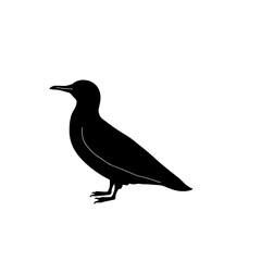 Obraz premium Stylized black silhouette of a bird on white background, artistic illustration concept