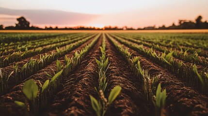 serene sunset over a wheat field, with the sky painted in hues of orange, pink, and purple. Copy space. sunset, wheat field, hues, orange sky, pink sky, purple sky, peaceful, serene, nature, 
