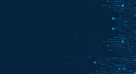 Obraz premium Circuit board vector illustration. High-tech technology background