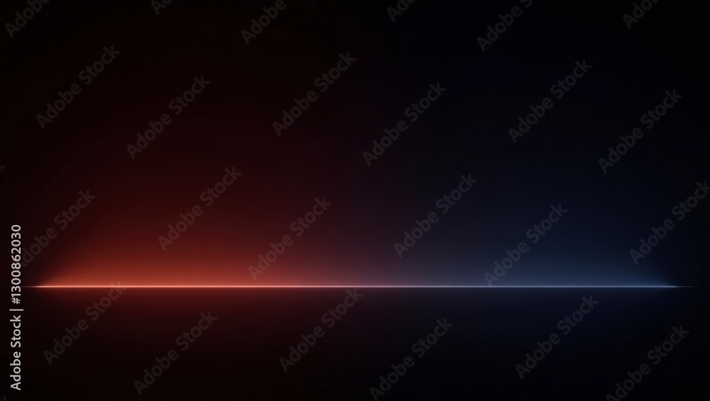 Aufkleber a striking minimalist background with a red and blue light gradient creating a sharp horizon line.