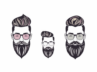 Hipster Haircuts and Beards Vector Bundle