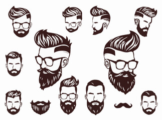 Hipster Haircuts and Beards Vector Bundle