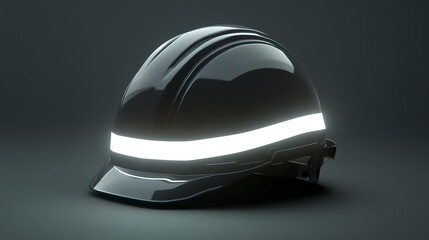 A construction helmet with a reflective stripe