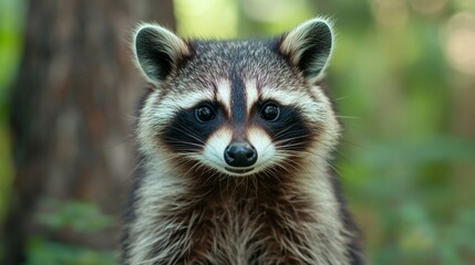 close-up photo of a raccoon