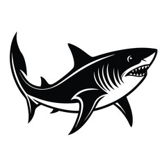 Obraz premium shark vector illustration isolated with white background