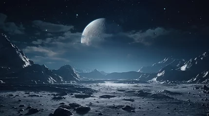 moon surface environment in space