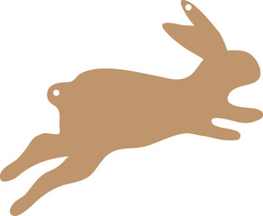 Wodden Easter bunny sign. Easter egg hunt vector illustration