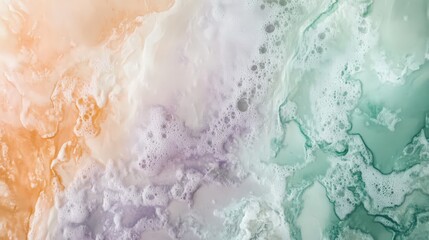 Watercolor dreamscape textures blending with ethereal bubbles and swirls