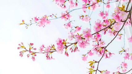 Fototapeta premium Pink Cherry Blossom Branches High-Resolution Spring Floral Image