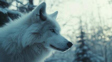 Obraz premium close-up photo of a white artic wolf
