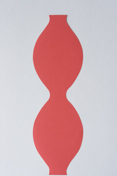 abstract paper shape with wave contour or hourglass form on blank paper