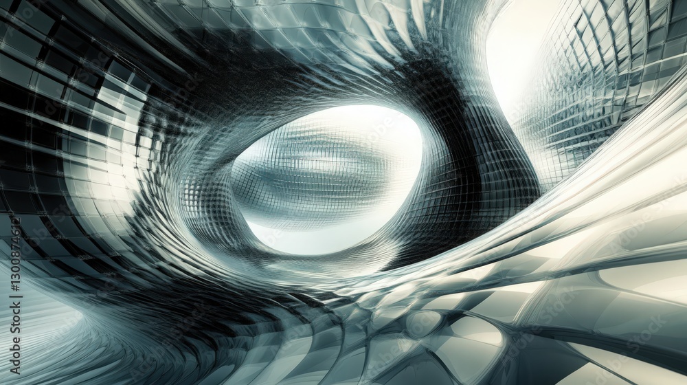 Poster abstract geometric design with futuristic architectural structures style
