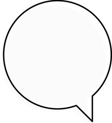 Rectangular speech bubble with side tail &ndash; outline vector
