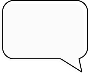 Rectangular speech bubble with side tail &ndash; outline vector
