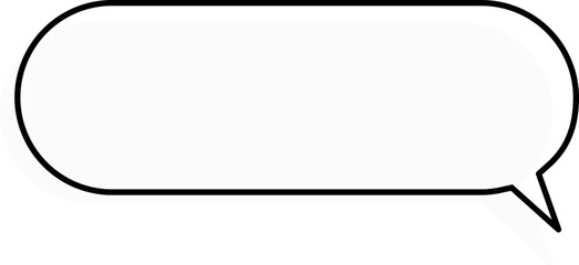 Rectangular speech bubble with side tail – outline vector