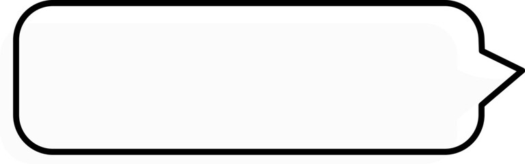 Rectangular speech bubble with side tail – outline vector