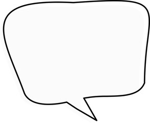 Rectangular speech bubble with side tail – outline vector