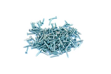 Pictures of new and old of screws put on white background with isolate concept.
