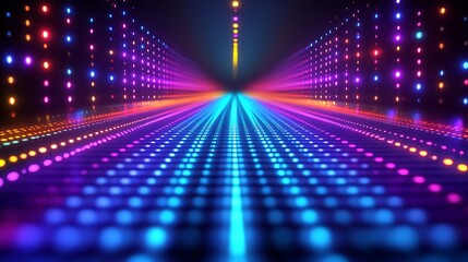 Vibrant Neon Lights Illuminate Futuristic Pathway