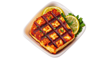 Exquisite dish of culinary mastery featuring a variety of beautifully arranged ingredients on a fine dining plate