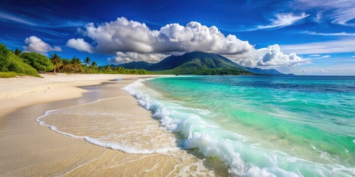 Camiguin White Island: Powdery Sand Beach & Inshore Waves - Philippines Vertical Photo