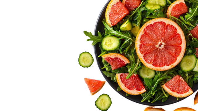 Healthy plate of freshly cooked food including slices of orange and green vegetables arranged in an attractive manner