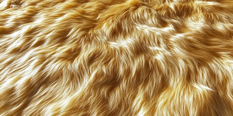 Naklejka premium Golden Fur Texture: A close-up shot showcases a luxuriant, radiant fur texture in various shades of gold and brown, creating a sense of warmth and elegance.