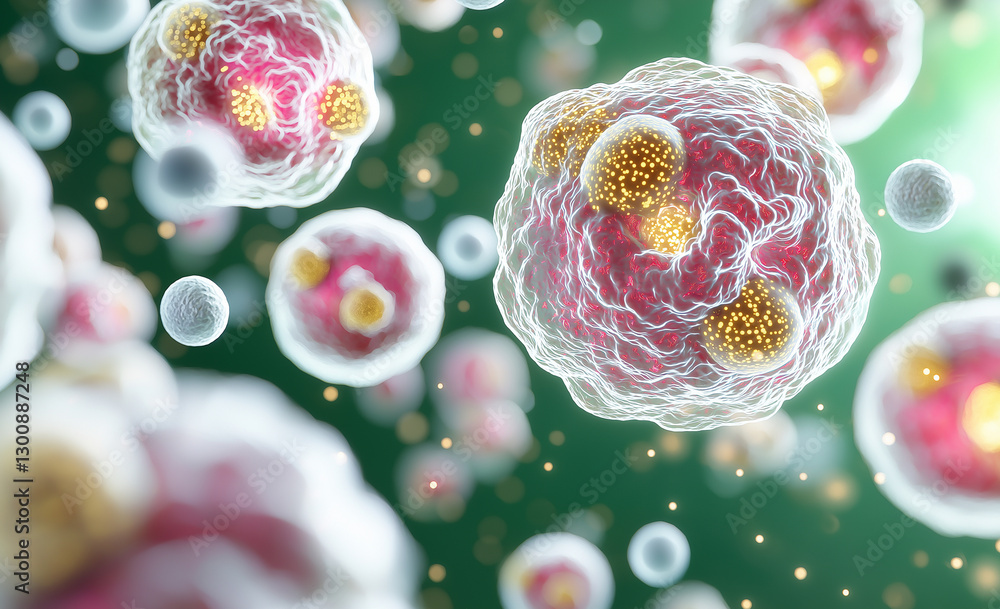 Poster image showcases close up view of t cells and b cells, highlighting their intricate structures and vi