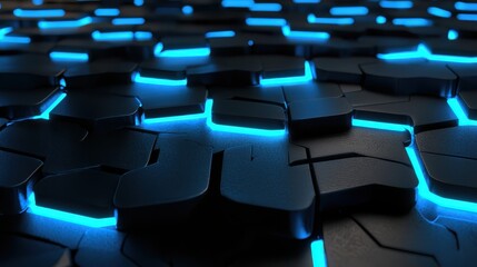 Obraz premium Abstract Futuristic Texture with Glowing Lines in Dark Background