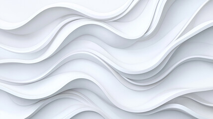 Obraz premium Wavy patterns on white background create modern and elegant design. smooth curves and layers evoke sense of tranquility and sophistication, perfect for various applications