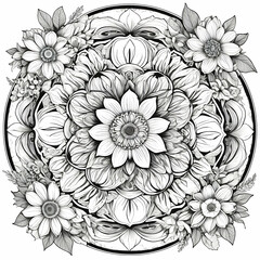 Simple and Easy Mandalas Pattern Circle Vector and tile pattern greeting card sticker lace pattern and tattoo, yoga design. hand drawn mandala vector. on white background.